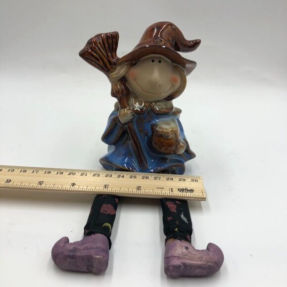 Vintage Witch Shelf Sitter Ceramic Fall Halloween Decoration Spooky Collectible - Picture 13 of 13